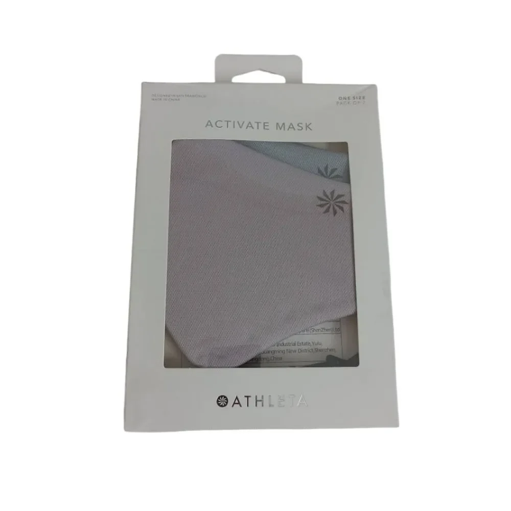 Athleta Pack of 2 Purple & Blue Gray Lightweight Particle Blocking Activate Mask